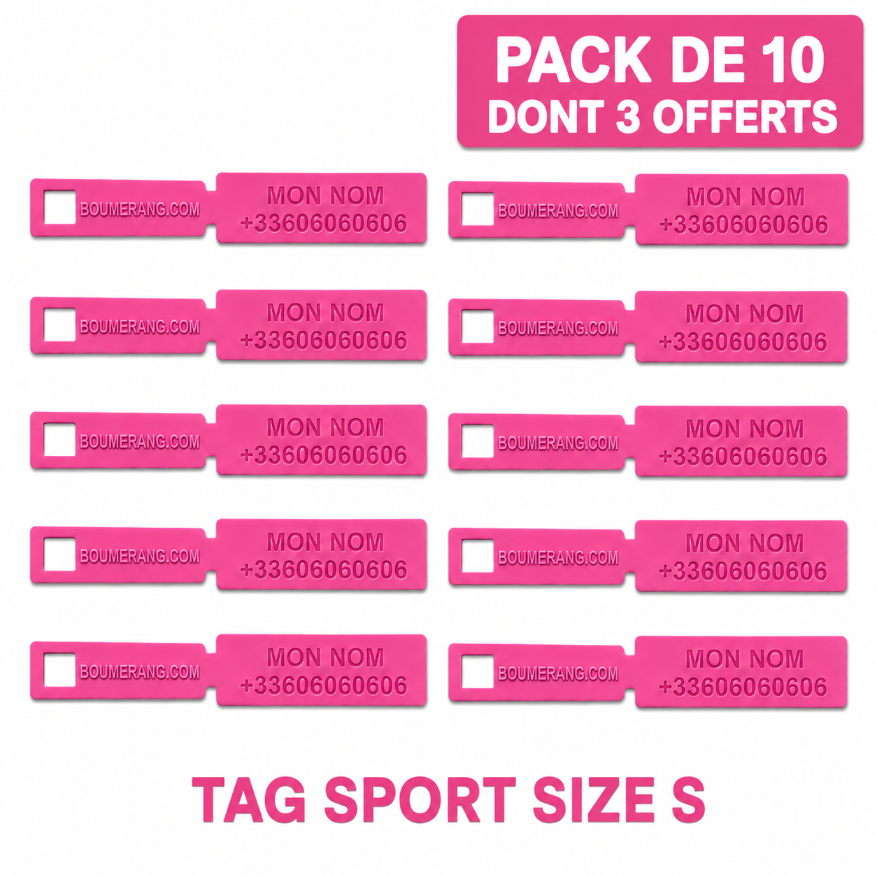 Pack de 10 tags (S)