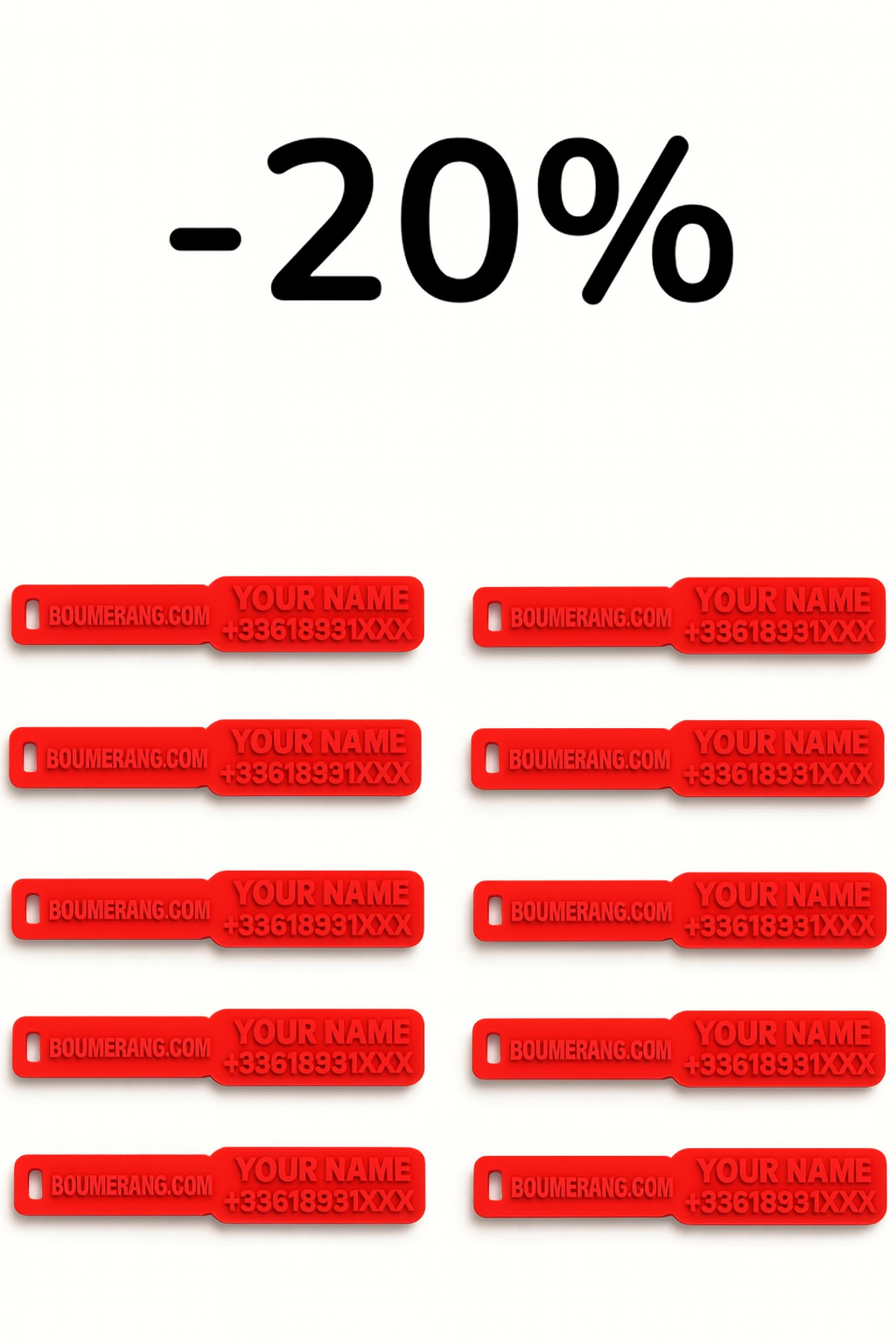 Pack of 10 tags (all 90 mm models)