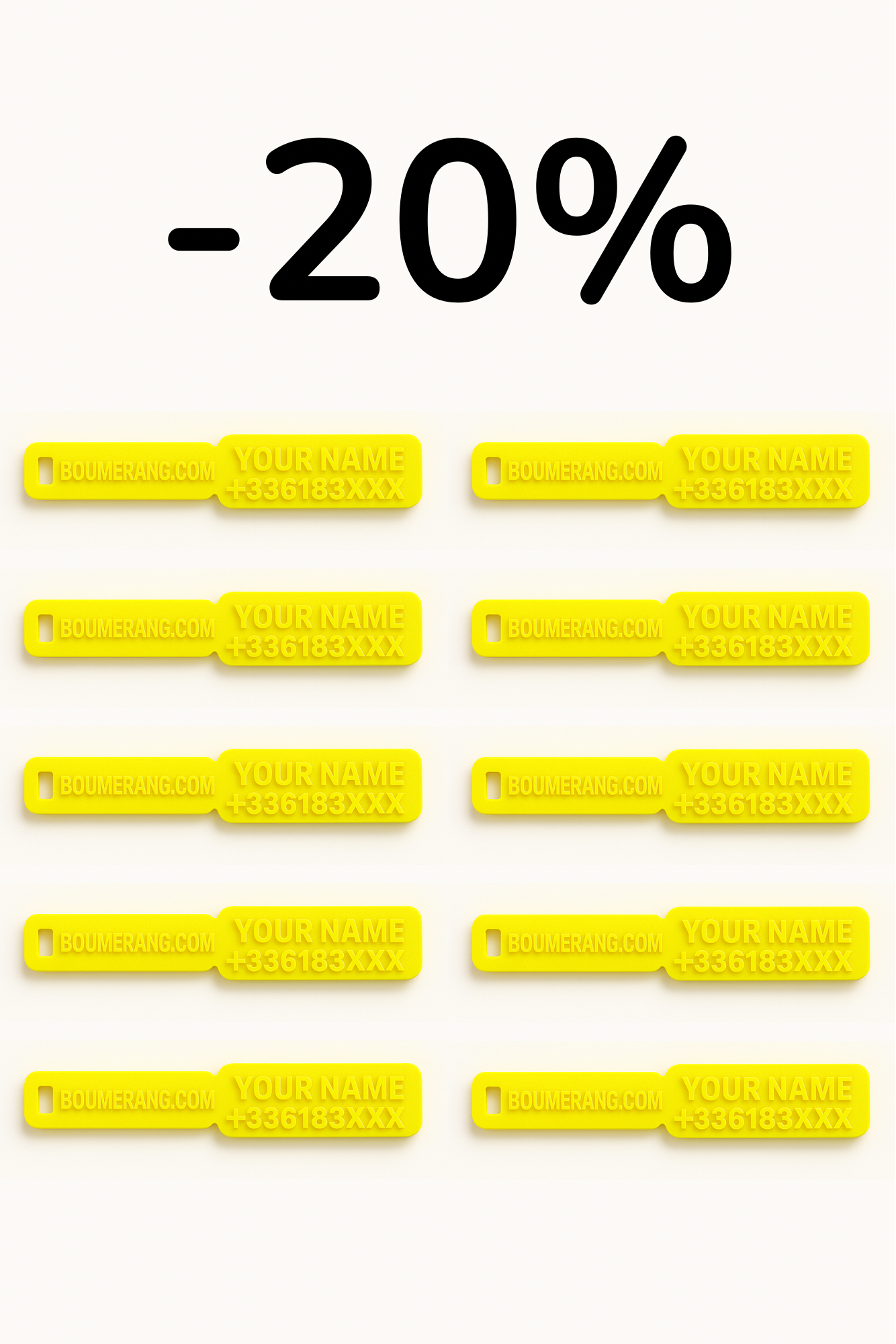 Pack of 10 tags (all 90 mm models)