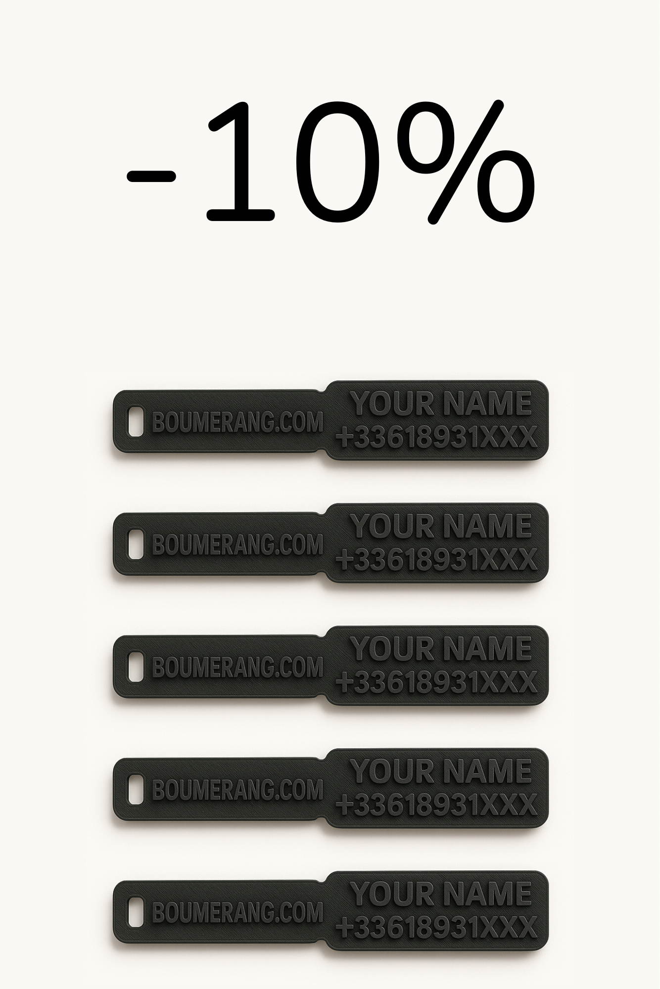 Pack of 5 tags (All models 40 mm)