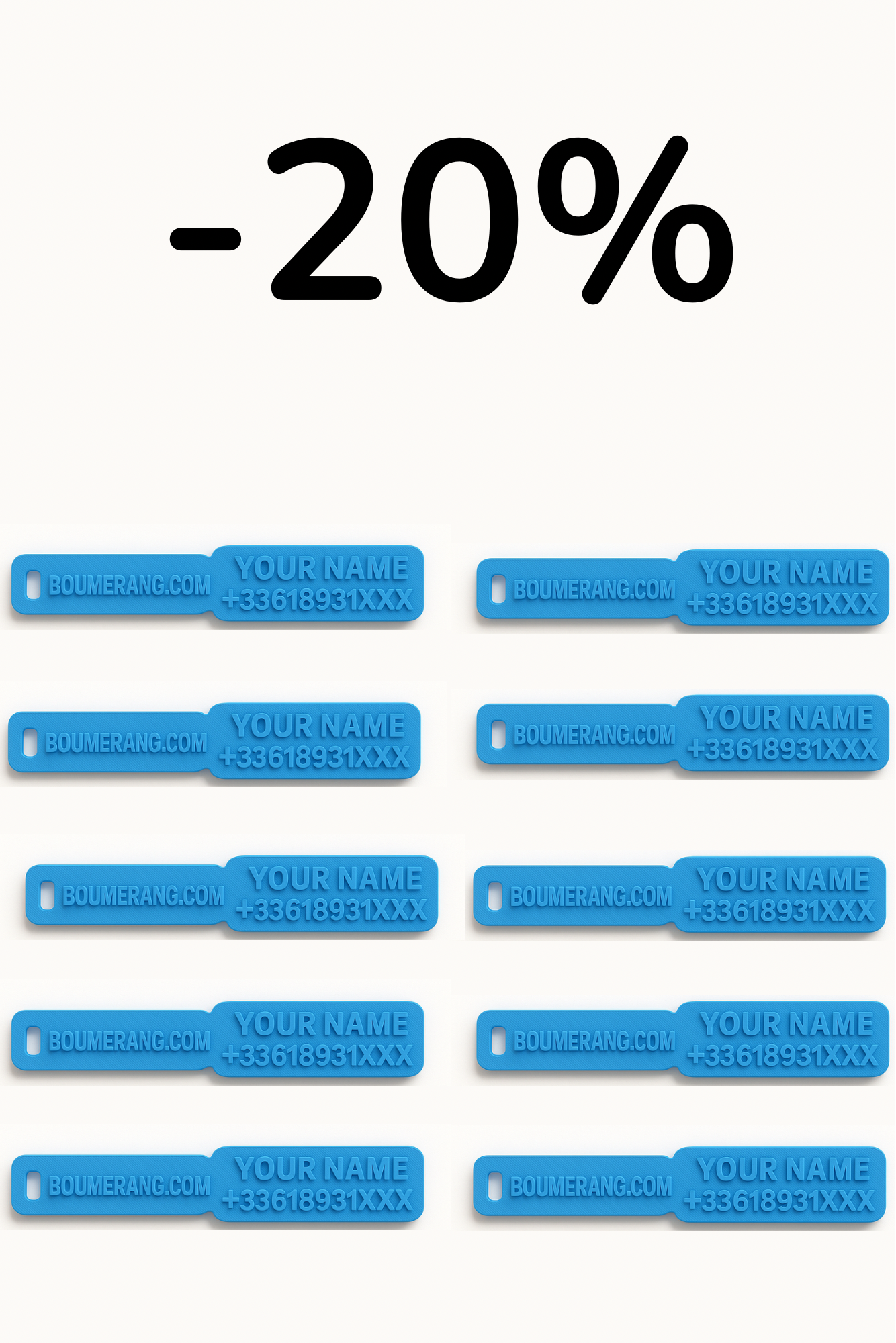 Pack of 10 tags (all 90 mm models)