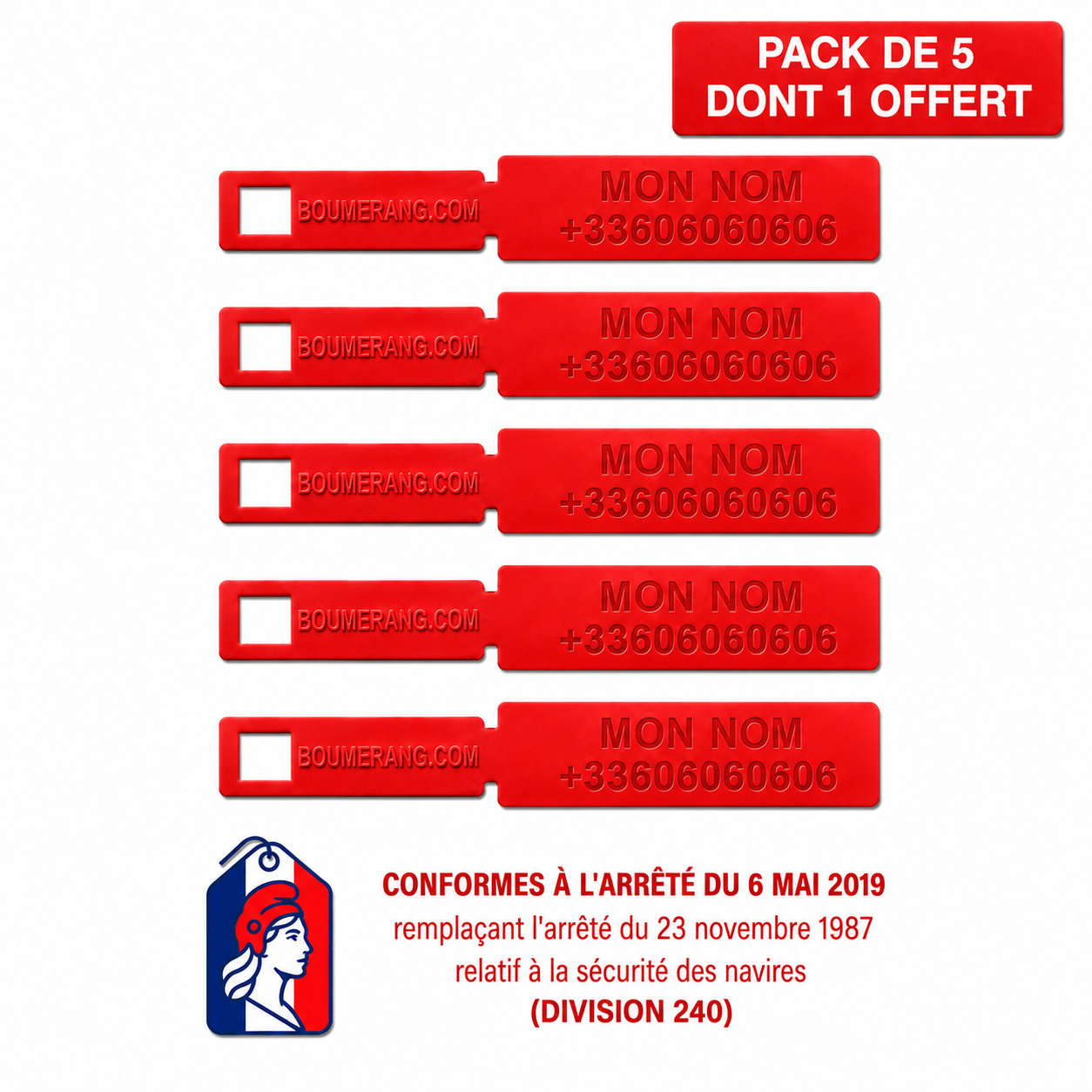 Pack de 5 tags KITE & WING Legal Tags