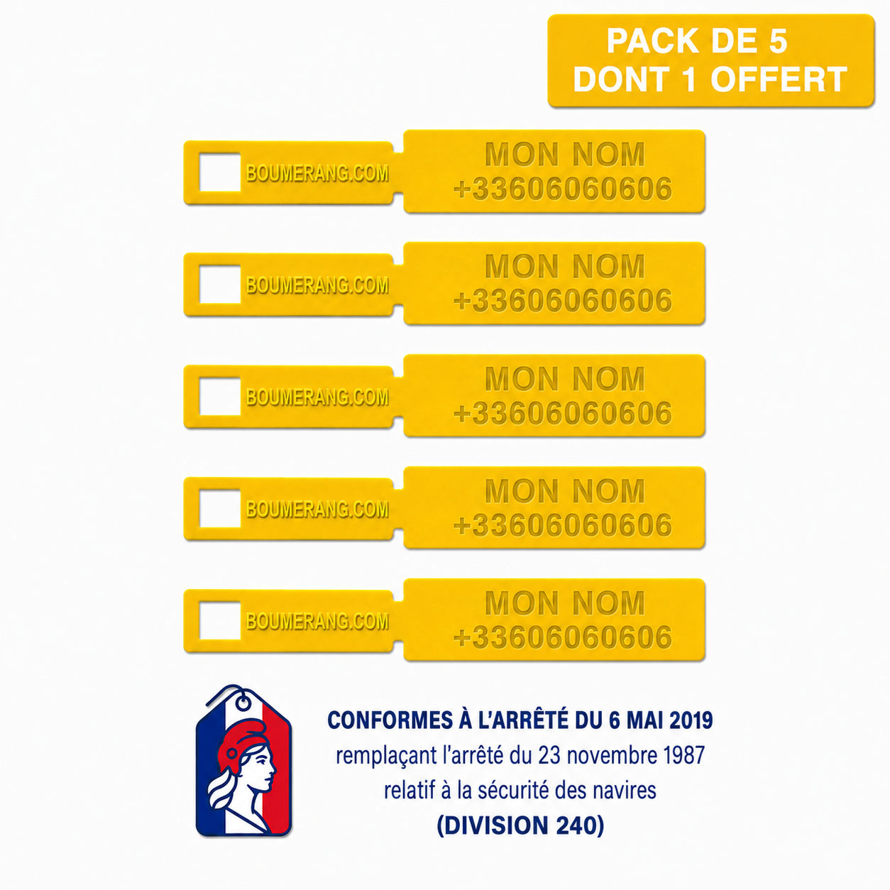 Pack de 5 tags KITE & WING Legal Tags