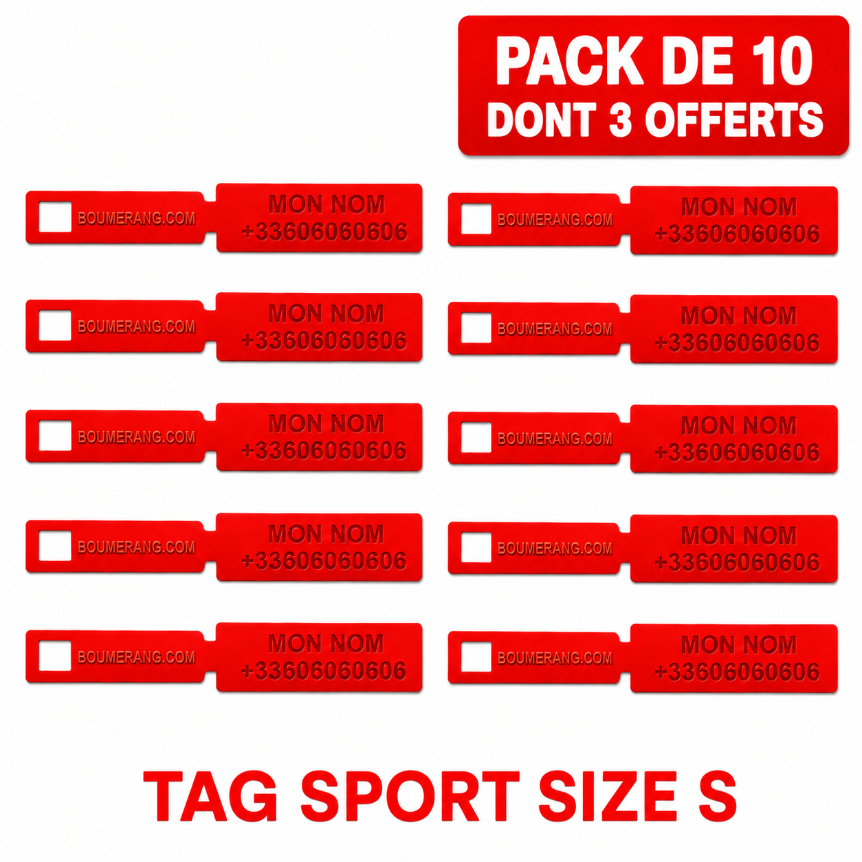 Pack de 10 tags (S)