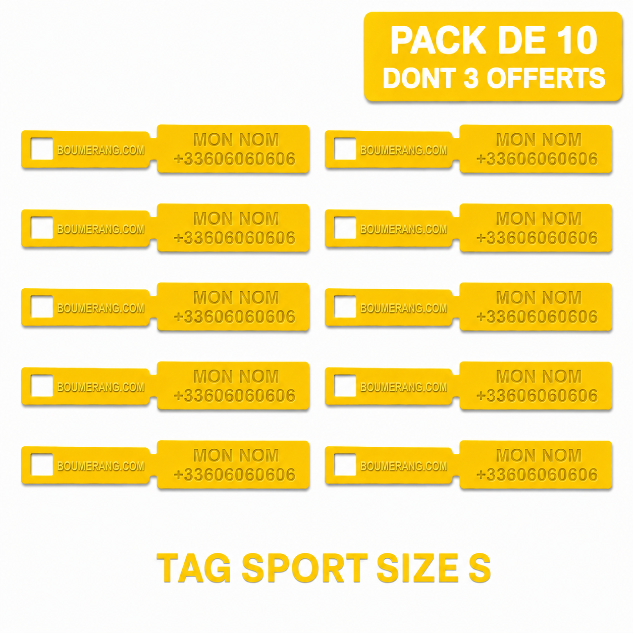 Pack de 10 tags (S)