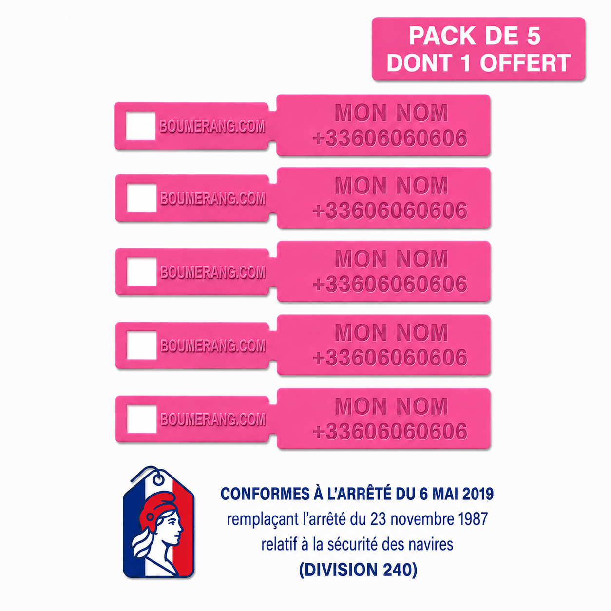 Pack de 5 tags KITE & WING Legal Tags